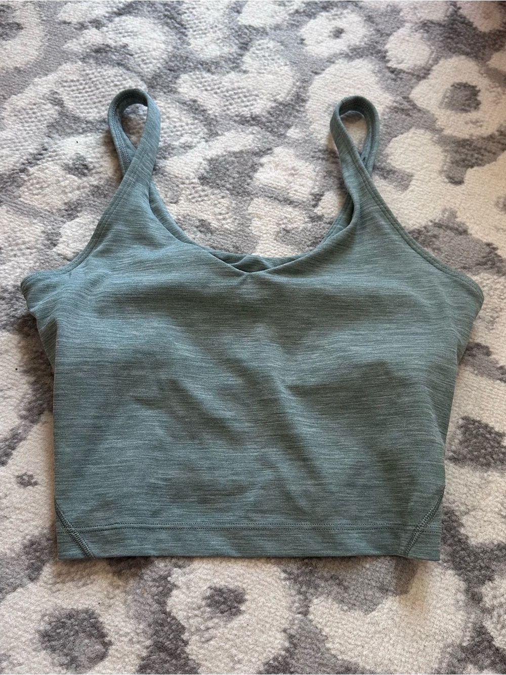 Lululemon Align Cropped Tank Top Crop Size 6 Heathered Teal Light Green Seafoam